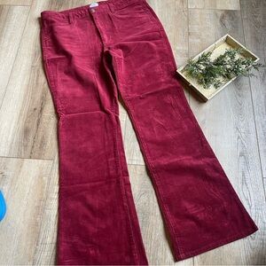 Time and Tru Women's Burgundy Flare Corduroy pants size 14